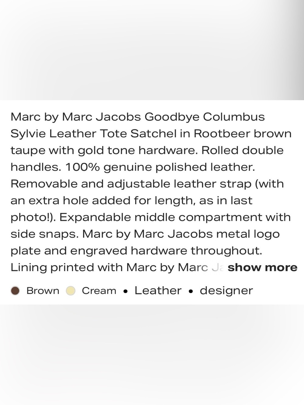 MARC JACOBS➕Goodbye Columbus Leather Handbag - Picture 11 of 12